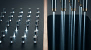 Two contrasting light patterns side by side representing the Scarlet SRF versus Morpheus8 RF microneedling comparison