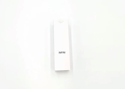 Minimalist white box labeled 'INFINI' for Lutronic Infini 49-pin microneedling tips, part of a 10-pack packaging for aesthetic clinics.