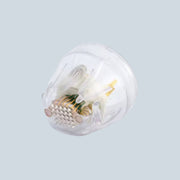 Clear electronic component on a white background